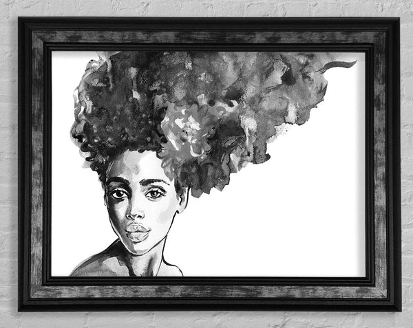 Watercolour Hairstyle Framed Print
