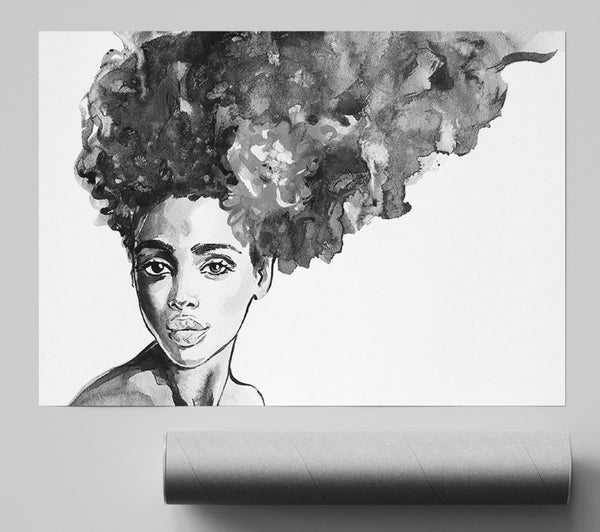 Watercolour Hairstyle Giclee Print