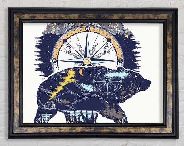 Bear Compass Framed Print