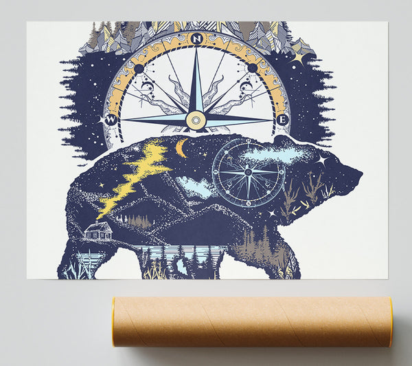 Bear Compass Poster