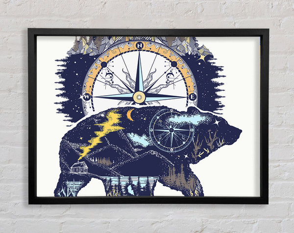 Bear Compass Framed Print
