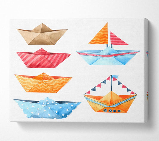 Paper Boats Canvas Wall Art