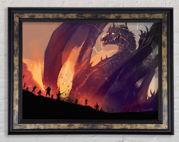 When The Dragon Attacks Framed Print