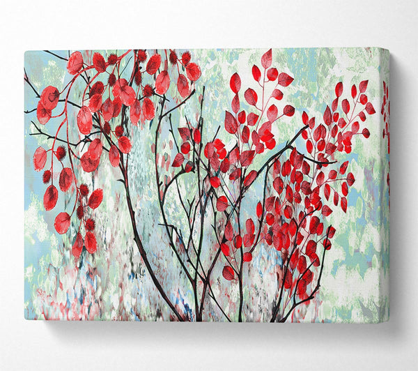  A Canvas Print of Red Leaves Winter Canvas Wall Art