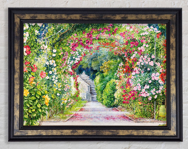 The British Garden Of Flowers Framed Print