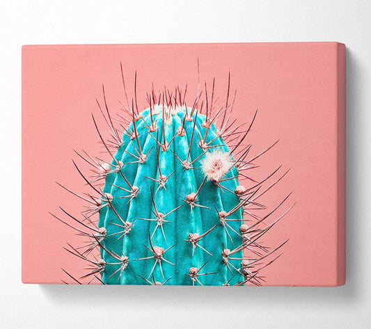 Teal Cactus Canvas Wall Art