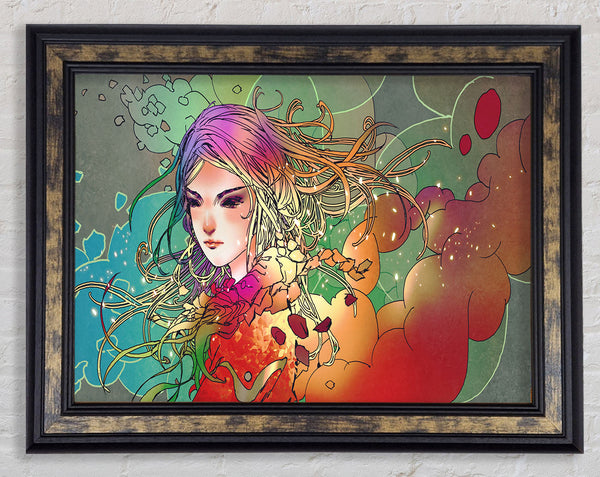 Clouds Of Colour Woman Framed Print