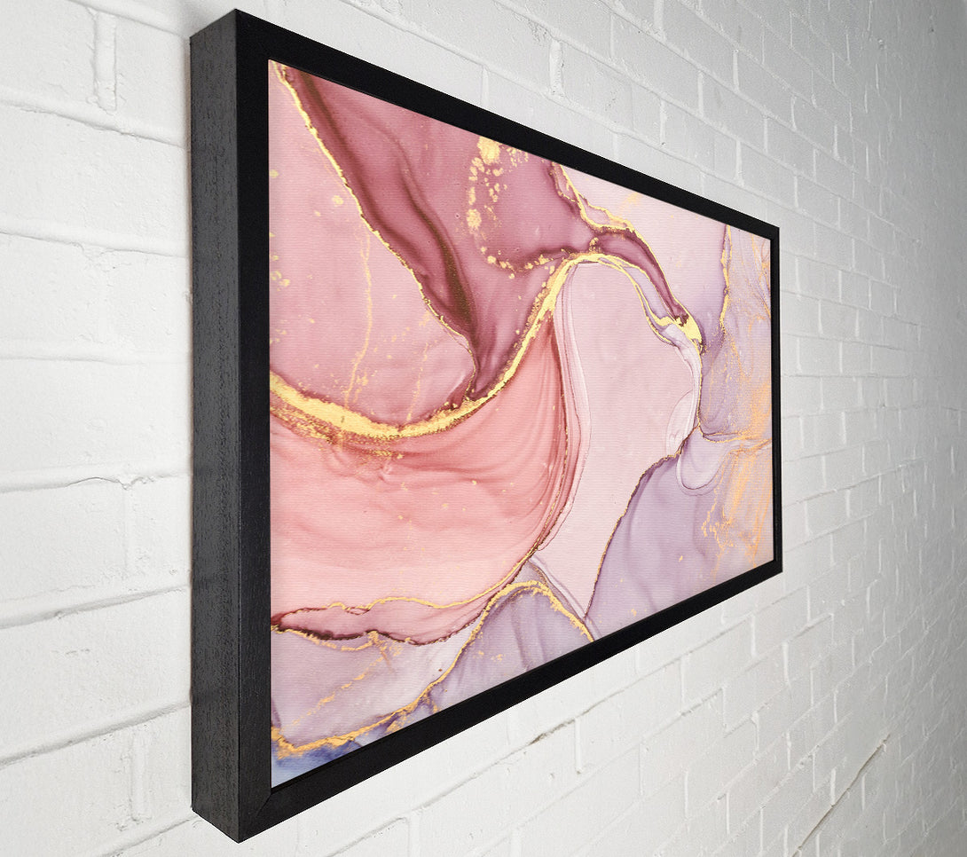  A Canvas Print of Oil Paint Pink And Gold Canvas Wall Art