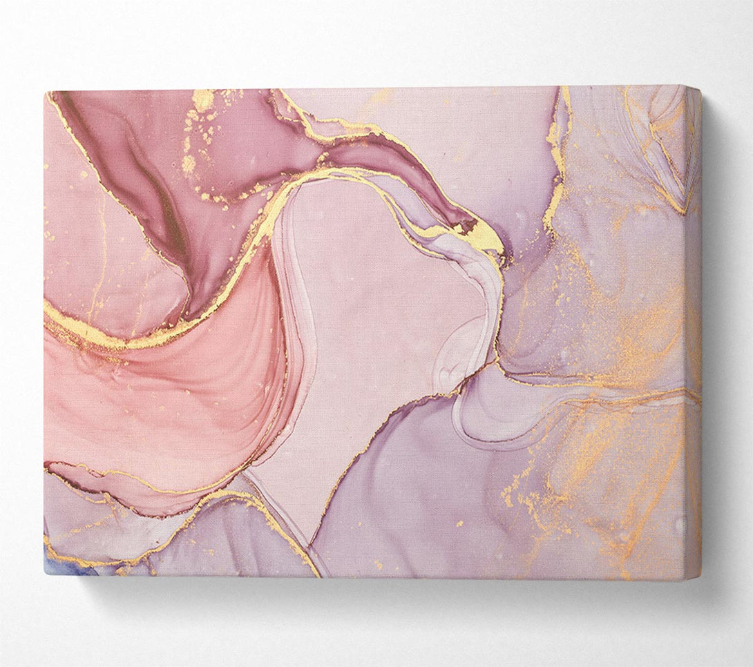  A Canvas Print of Oil Paint Pink And Gold Canvas Wall Art