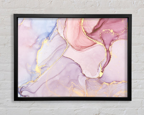 Oil Paint Lilac And Gold Framed Print