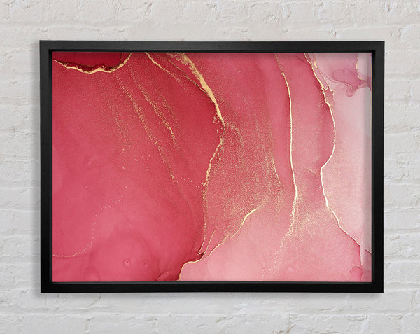 Rose And Red Glitter Framed Print