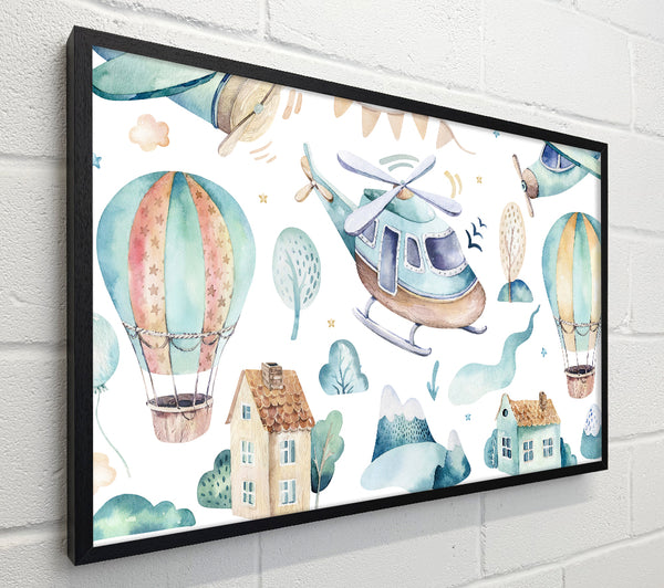 Watercolour Helicopter