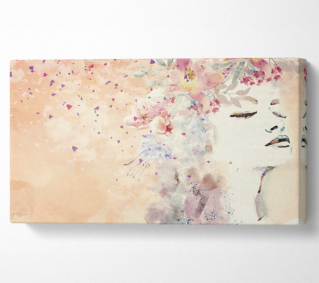  A Canvas Print of Flowers In Her Hair Canvas Print