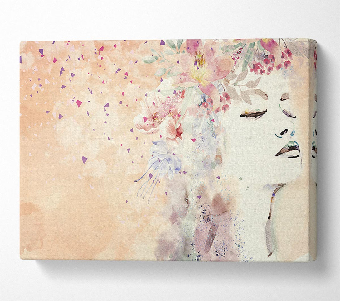  A Canvas Print of Flowers In Her Hair Canvas Print