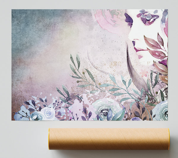Floral Watercolour Woman Poster