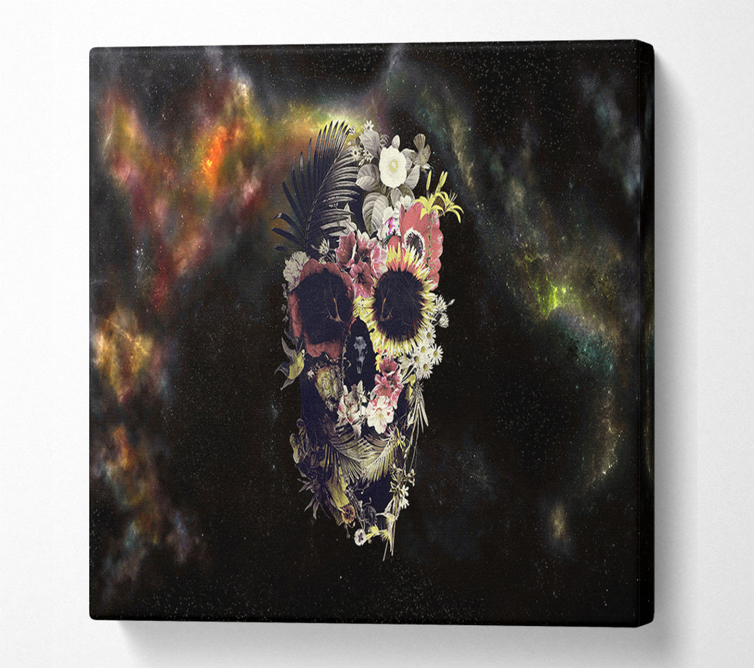  A Canvas Print of Flower Skull Canvas Wall Art
