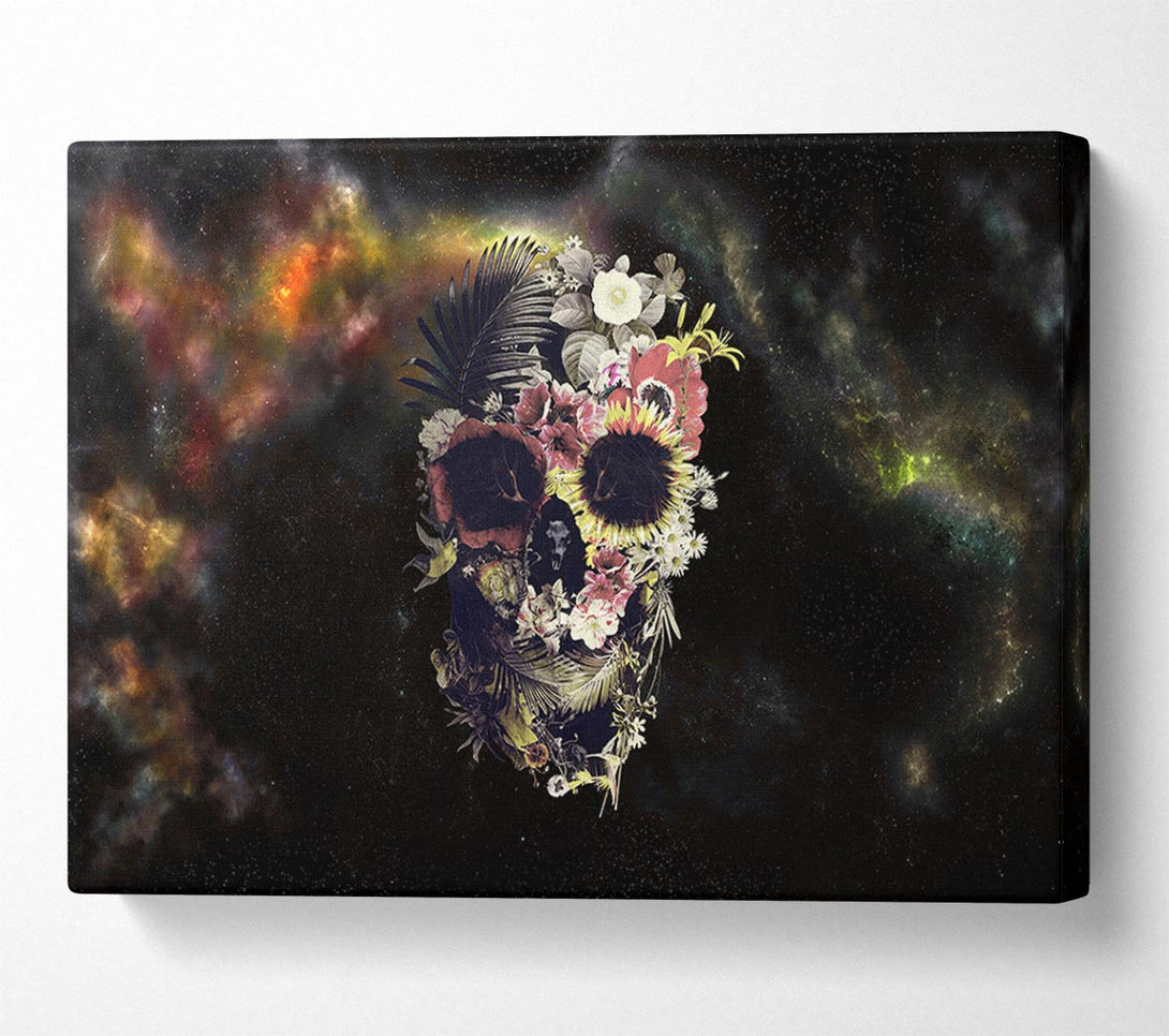  A Canvas Print of Flower Skull Canvas Wall Art