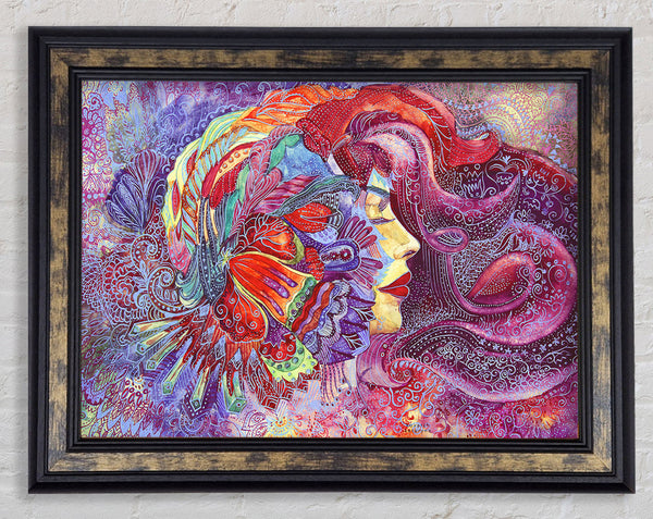 Pink Pattern Woman Framed Print