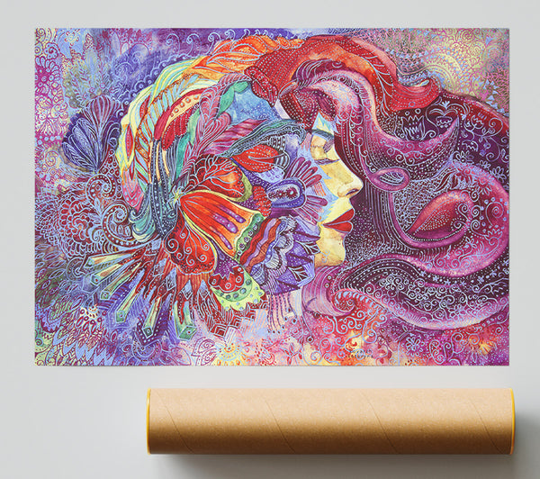 Pink Pattern Woman Print