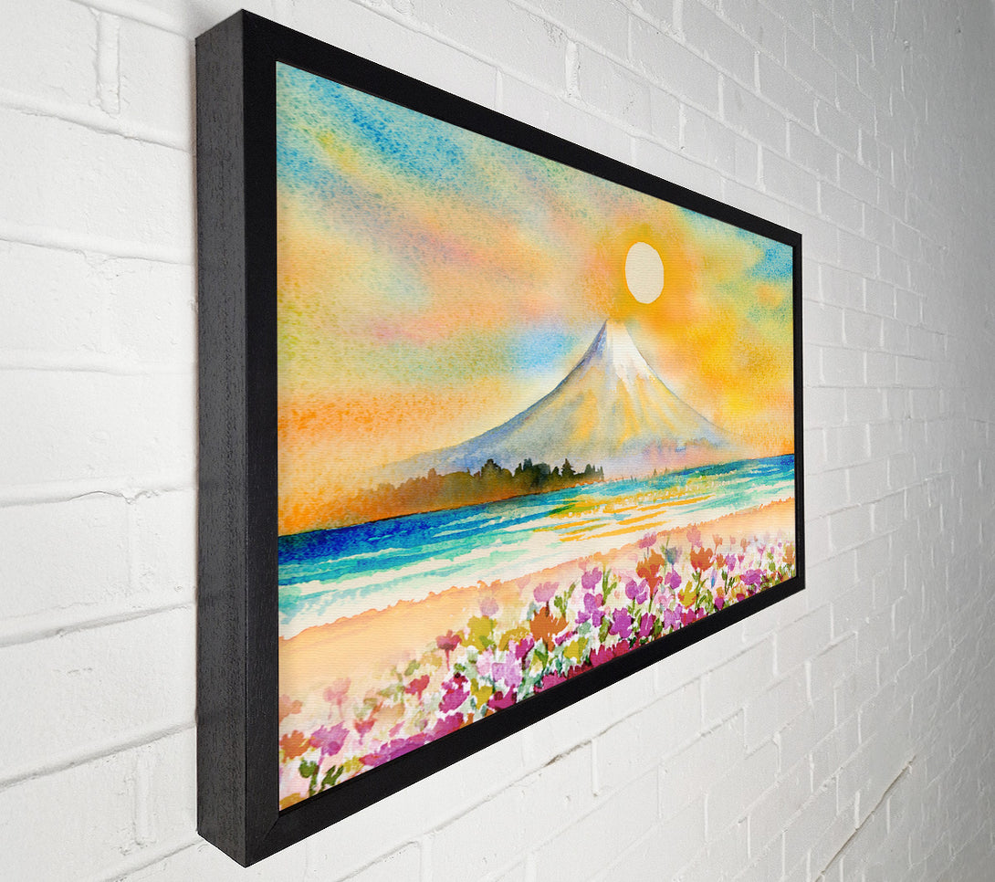  A Canvas Print of Sun Over The Volcano Canvas Wall Art