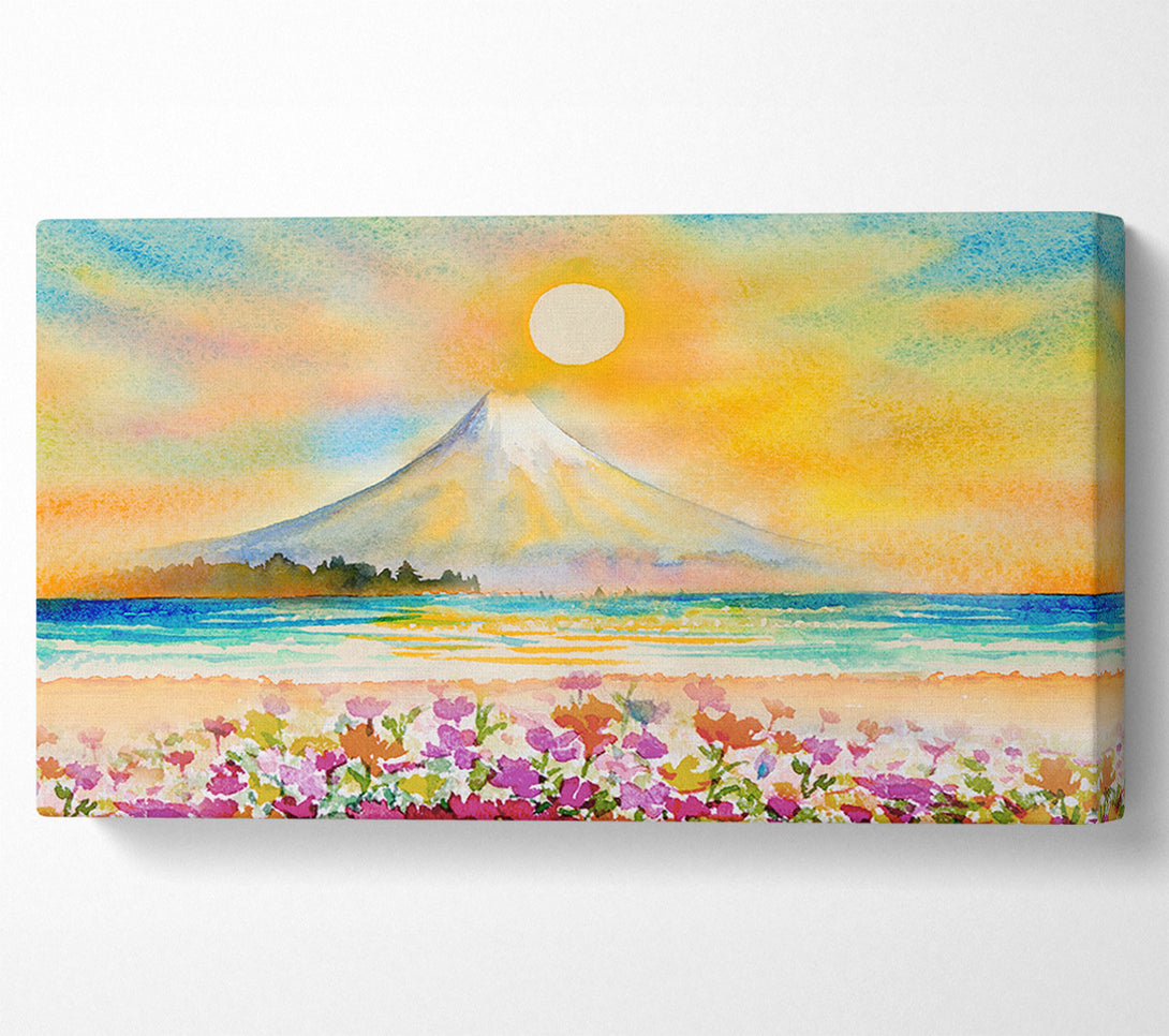  A Canvas Print of Sun Over The Volcano Canvas Wall Art