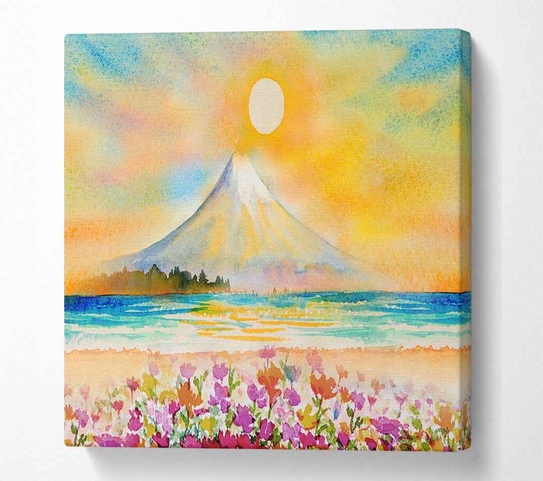  A Canvas Print of Sun Over The Volcano Canvas Wall Art