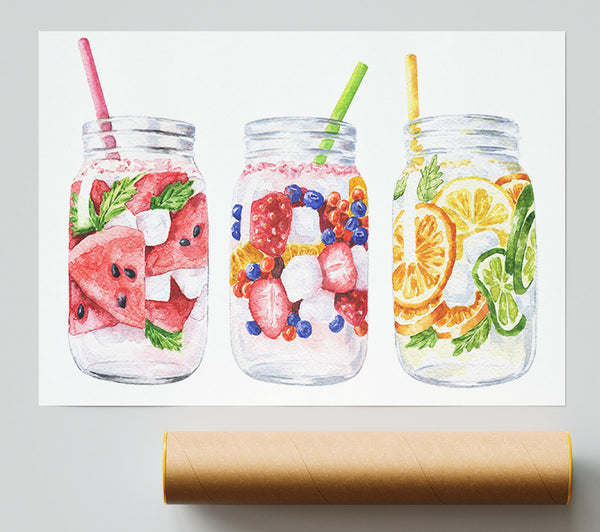 A Trio Of Cocktails Poster