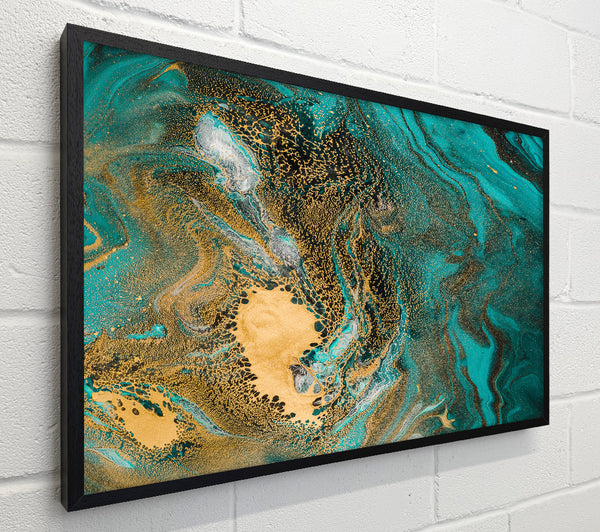 Turquoise And Teal Oil Flow