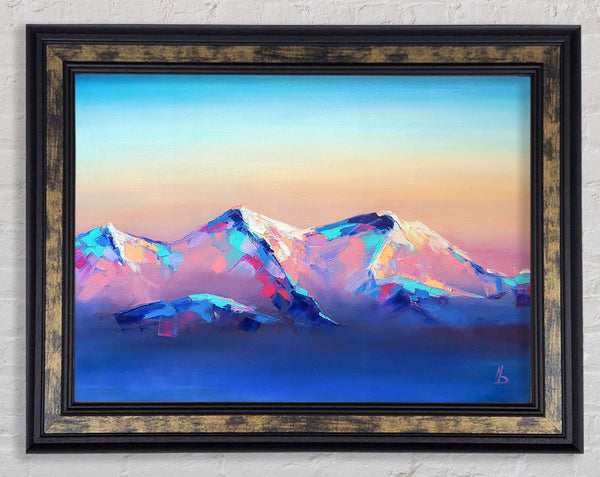 Peak Of The Vibrant Mountains Framed Print
