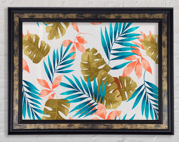 Modern Palm Leaves Framed Print
