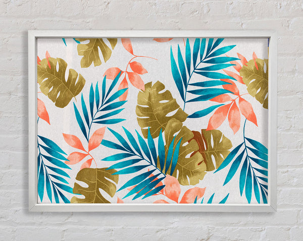 Modern Palm Leaves Framed Print