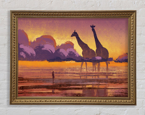 Riesige Giraffen in der Ferne