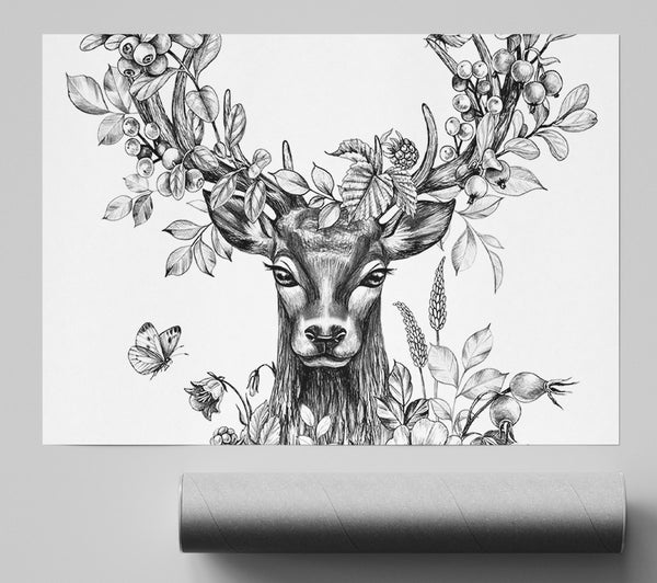 The Floral Deer Print