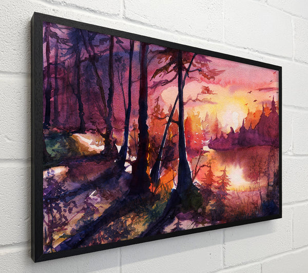 Vibrant Orange Sun In The Forest