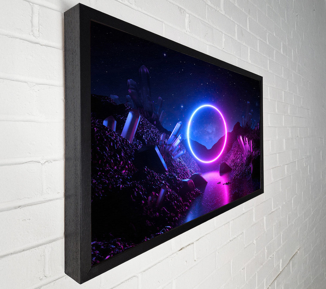  A Canvas Print of The Neon Circle Worldq Canvas Print