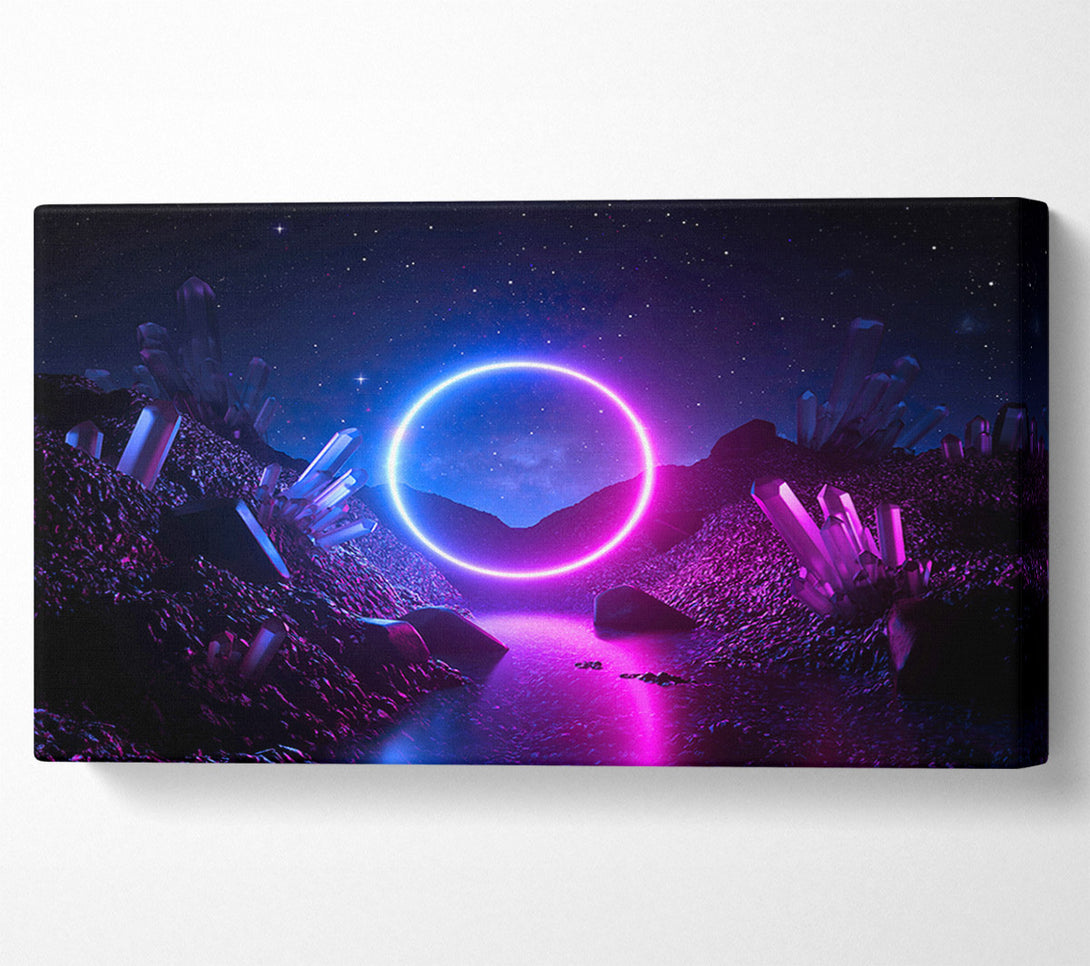  A Canvas Print of The Neon Circle Worldq Canvas Print