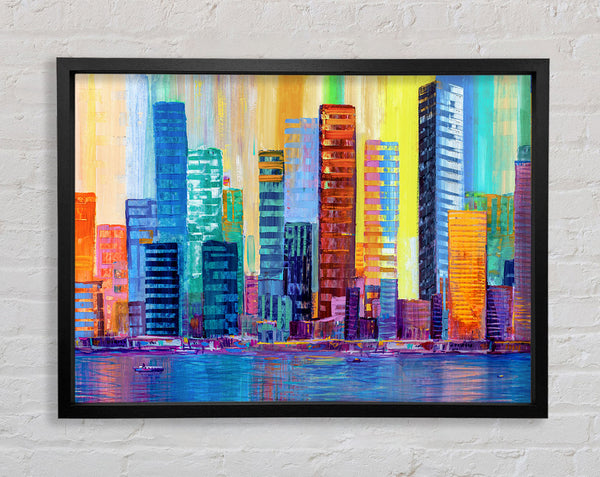 Warm And Cool City Lights Framed Print