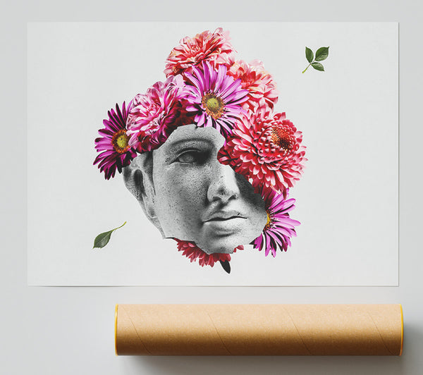Floral Greek Face Print