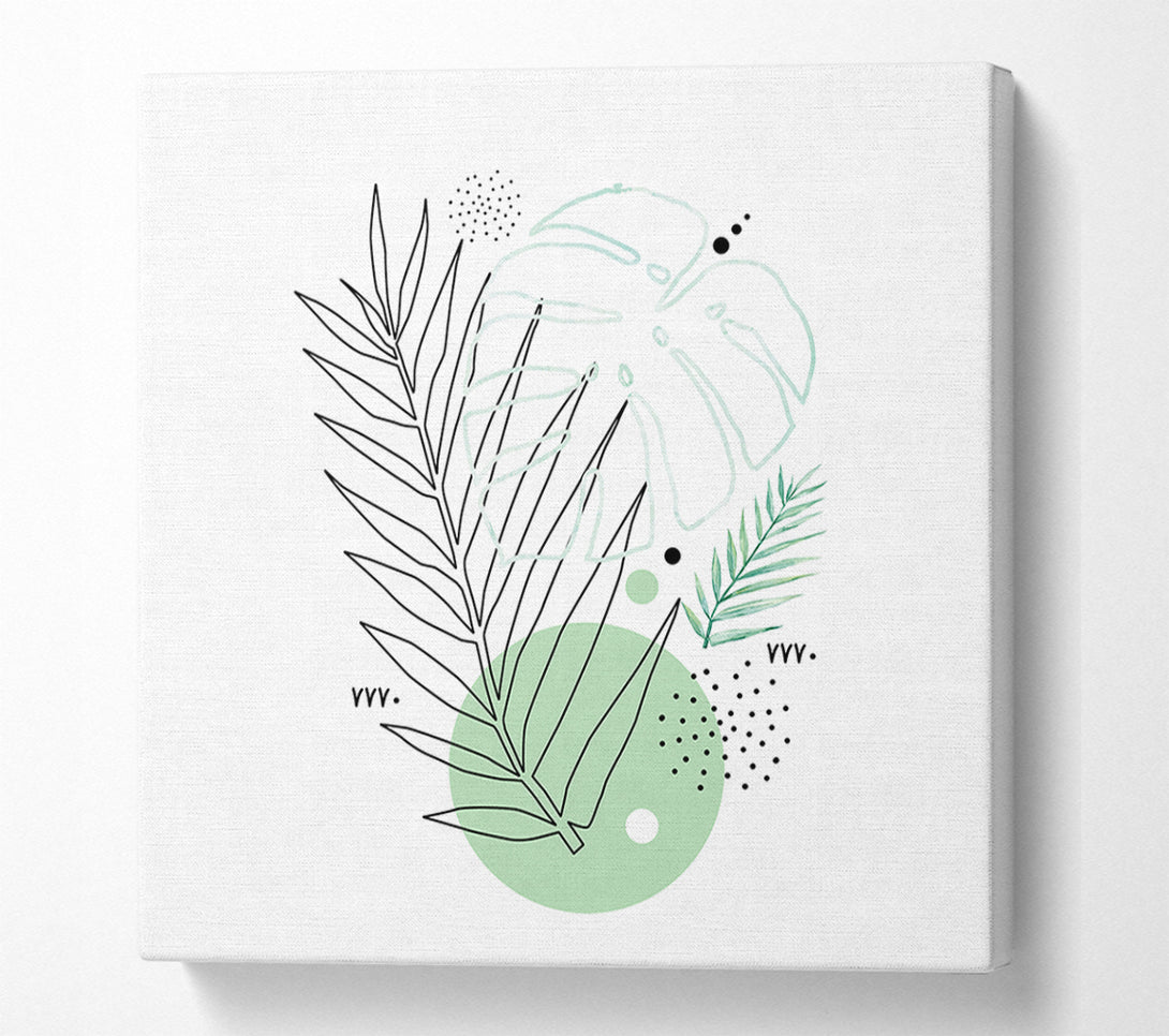 A Canvas Print of Fern Line Drawing Canvas Print