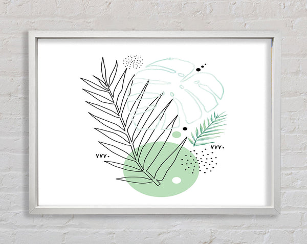 Fern Line Drawing Framed Print