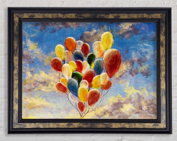 Balloons In The Sky Framed Print