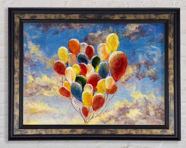Balloons In The Sky Framed Print