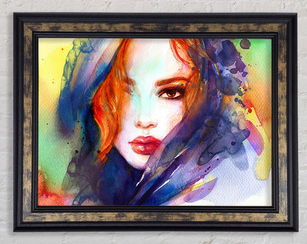 Rainbow Coloured Woman Framed Print