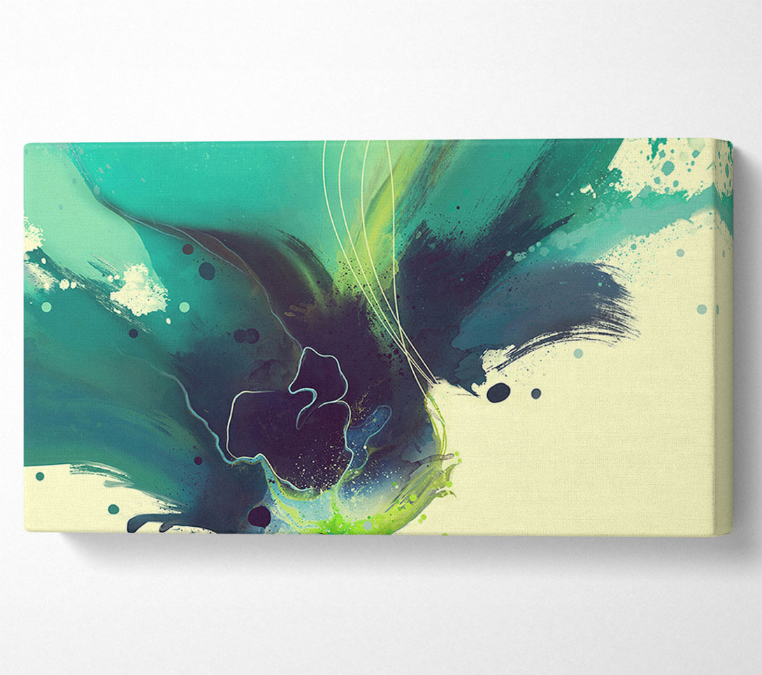  A Canvas Print of Green And Blue Brush Strokes Canvas Wall Art