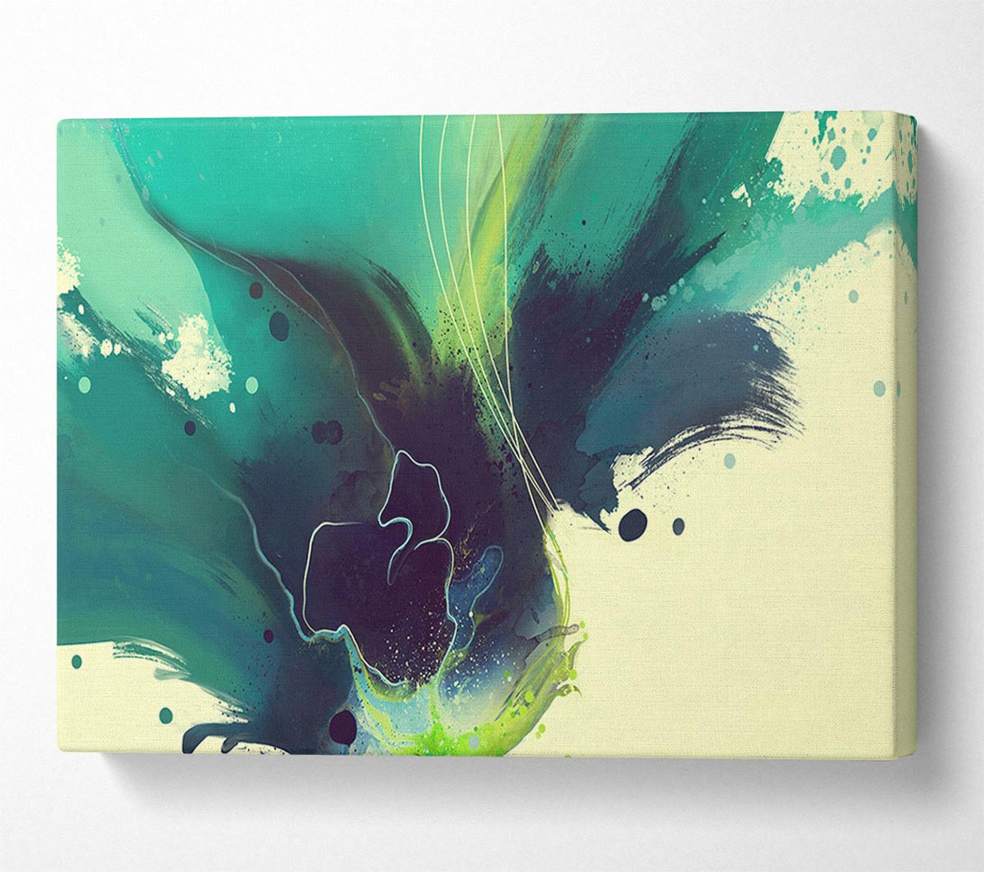  A Canvas Print of Green And Blue Brush Strokes Canvas Wall Art