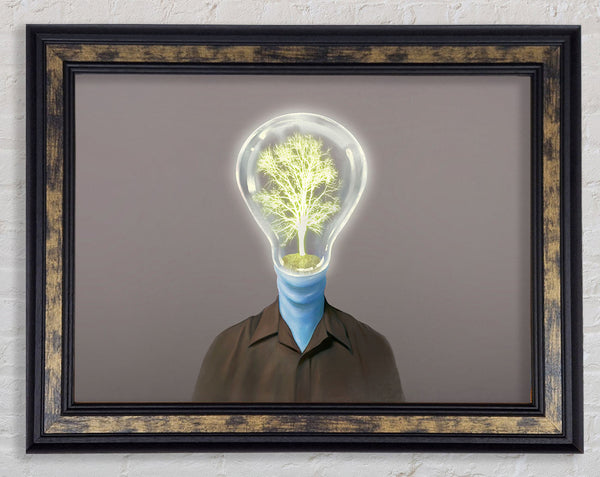 Light Bulb Head Framed Print