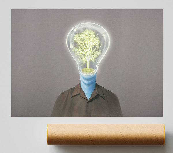 Light Bulb Head Giclee Print