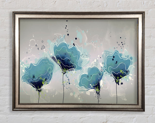 Blaue Jazzblumen