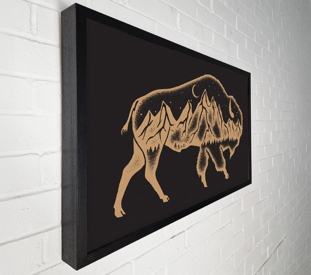  A Canvas Print of Night Bison Canvas Wall Art