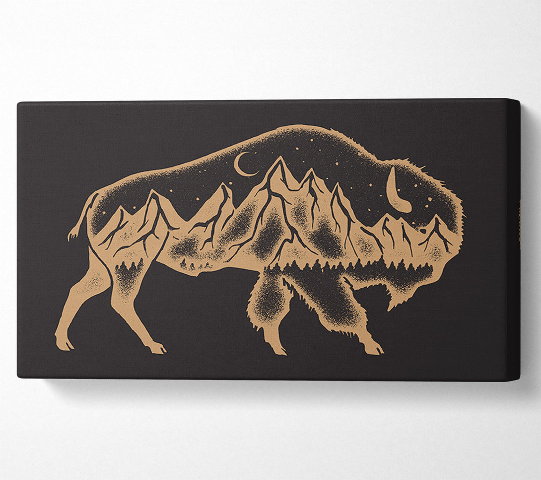  A Canvas Print of Night Bison Canvas Wall Art